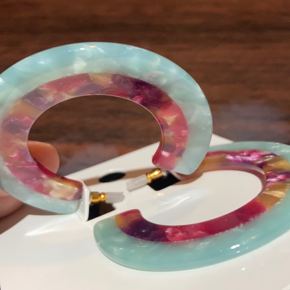 H&M Pretty marble style hoops - Picture 3 of 4